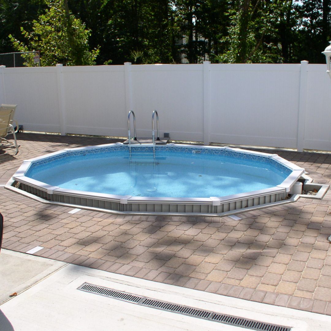 18' Round Saltwater Aquasports Aluminum Panel Semi-Inground Round Combo Pool & Bundle | 52"