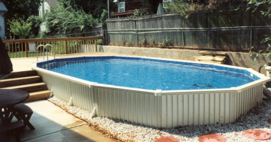 12' x 21' Oval Saltwater Aquasports Aluminum Panel Semi-Inground Oval Combo Pool & Bundle | 52"