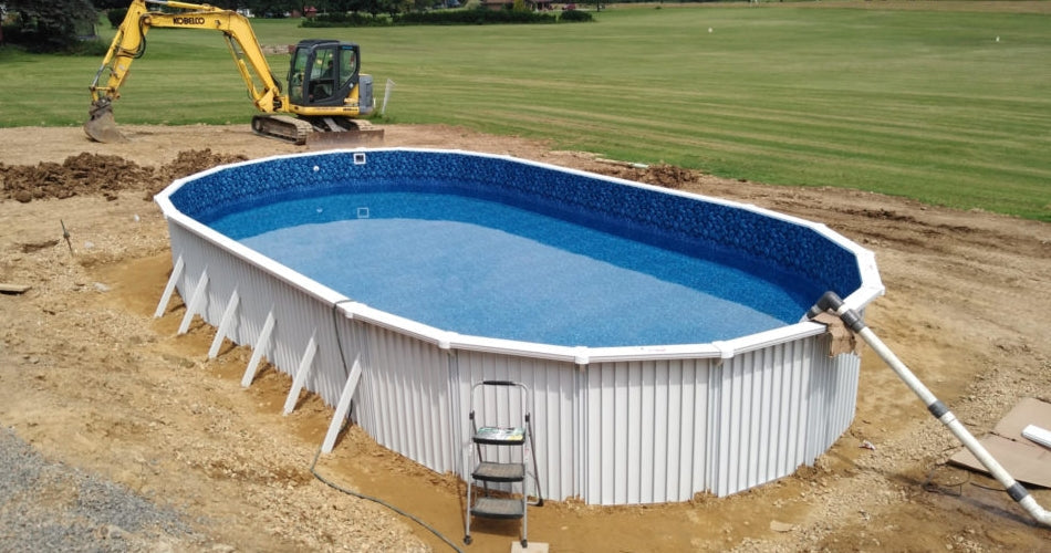 12' x 24' Oval Saltwater Aquasports Aluminum Panel Semi-Inground Oval Combo Pool & Bundle | 52"