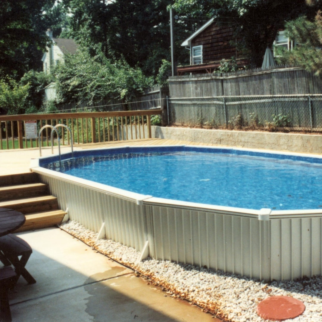 15' x 27' Oval  Saltwater Aquasports Aluminum Panel Semi-Inground Oval Combo Pool & Bundle | 52"