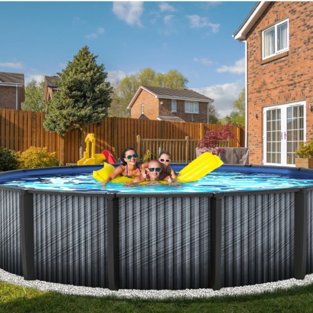 27' x 54" Round Above Ground Resin Downtowner Pool with FREE Surround LED Lighting