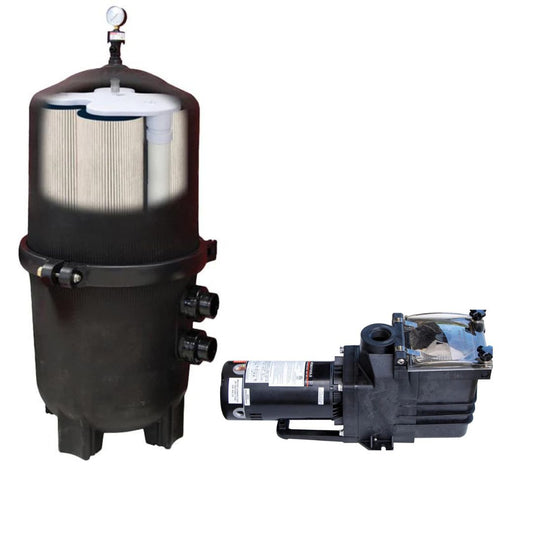 425 Sq. Ft. Black Diamond Pressure Cartridge Filter with 1.5 HP Hydro-Super-Flo-Pump