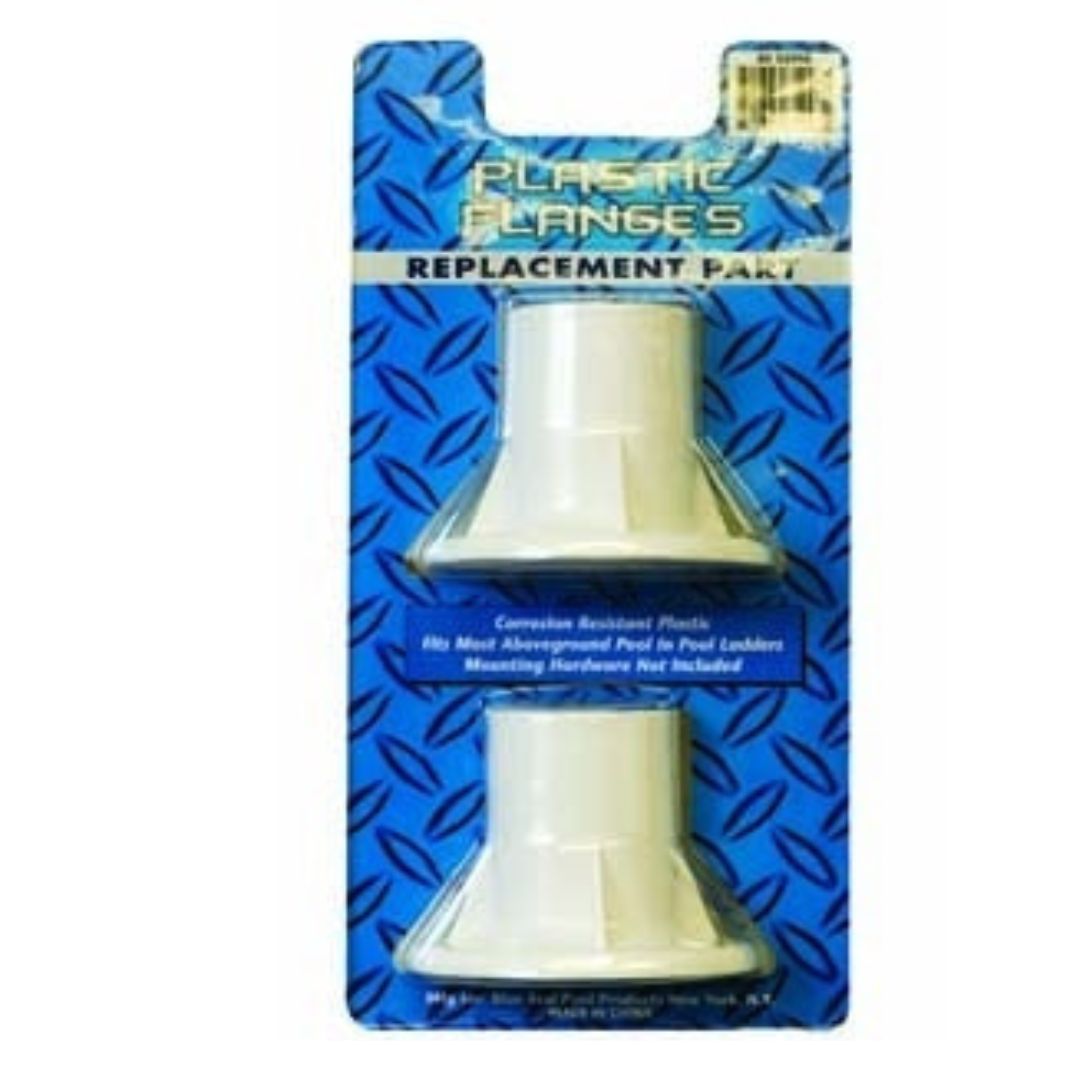 White Plastic Ladder Flanges (Pair)