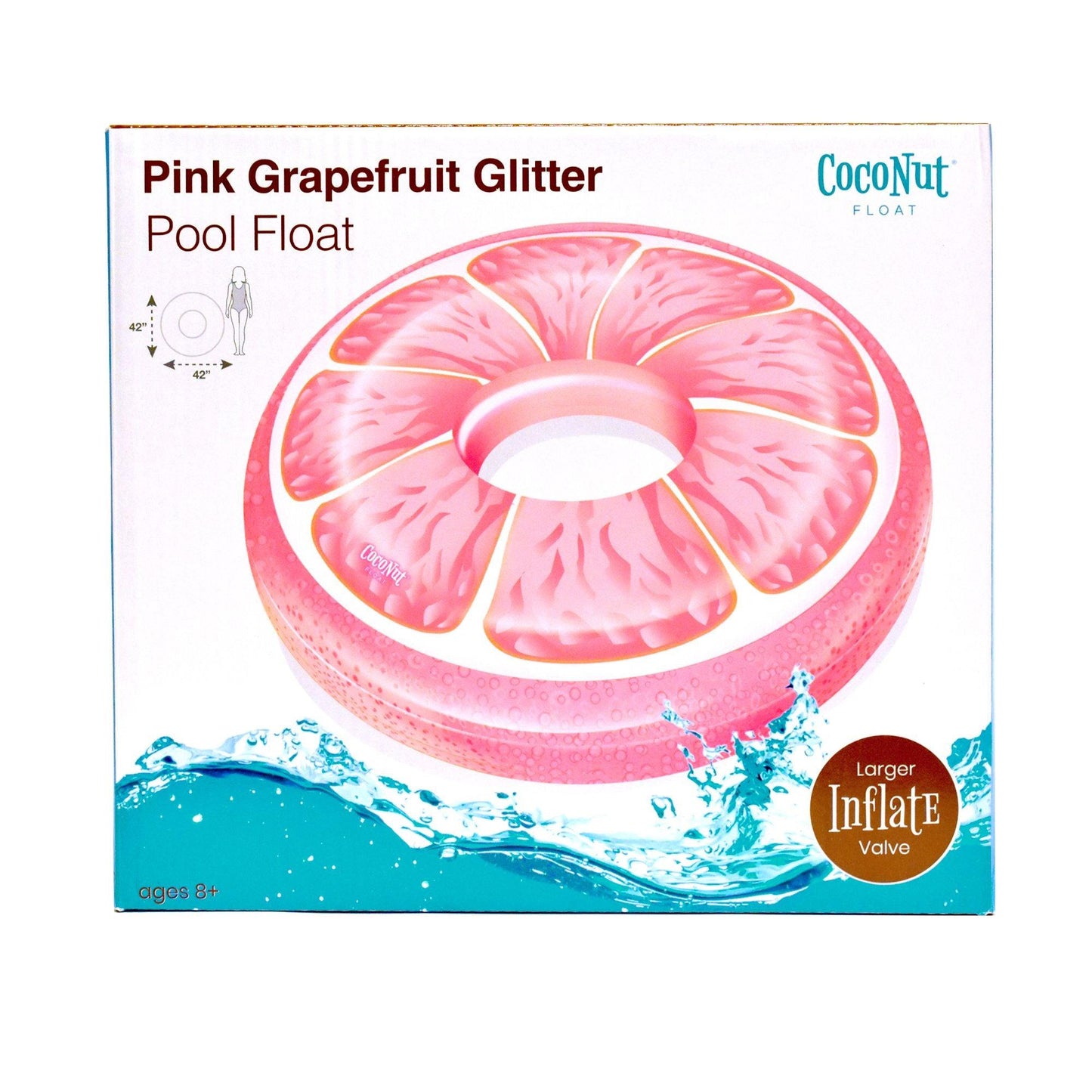 Pink Grapefruit Glitter Pool Float