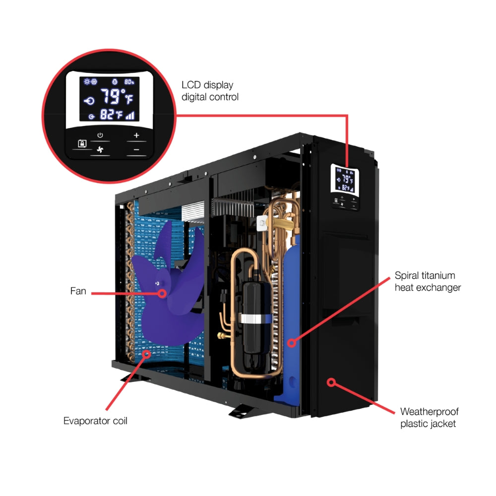 Crosswind 50,000 BTU heat pump for above ground swimming pools